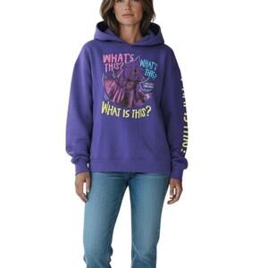 Disney H&M Purple Hoodie XS Oversized What’s This Jack Skellington Graphic